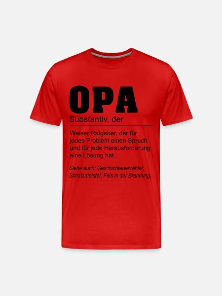 Opa Definition - Männer Premium Bio T-Shirt - Rot