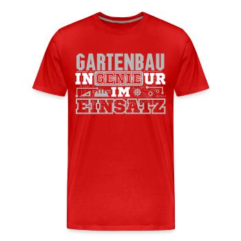 Gartenbau - Genie - Männer Premium Bio T-Shirt - Rot - Vorne - Damien (186cm)