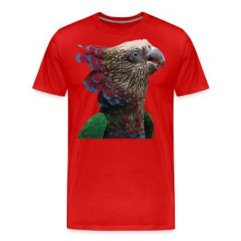 Der Cacique-Papagei - Männer Premium Bio T-Shirt - Rot - Vorne - Damien (186cm)