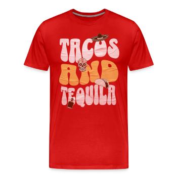 taco - T-shirt bio Premium Homme - rouge - Devant - Damien (186cm)