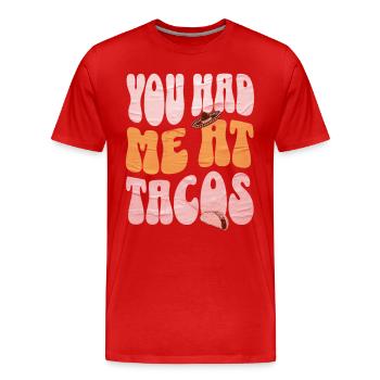 Taco - T-shirt bio Premium Homme - rouge - Devant - Damien (186cm)