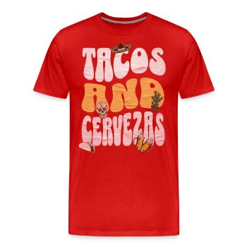Taco - T-shirt bio Premium Homme - rouge - Devant - Damien (186cm)