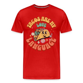 Taco - T-shirt bio Premium Homme - rouge - Devant - Damien (186cm)