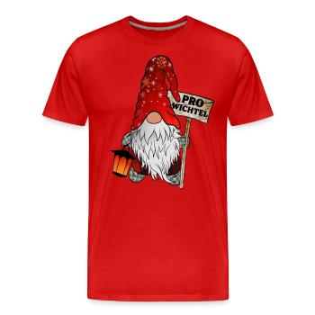 Pro Wichtel – Weihnachtsgnom - Männer Premium Bio T-Shirt - Rot - Vorne - Damien (186cm)