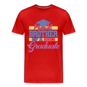 Stolzer Bruder eines Abschlussgeschenks 2023 - Männer Premium Bio T-Shirt - Rot - Vorne - Damien (186cm)