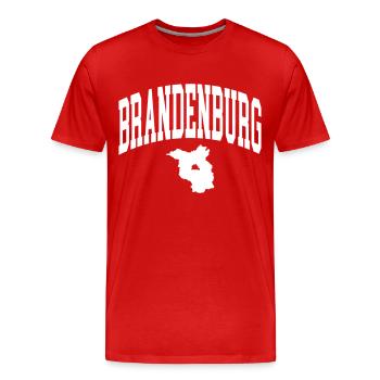 Brandenburg - Männer Premium Bio T-Shirt - Rot - Vorne - Damien (186cm)