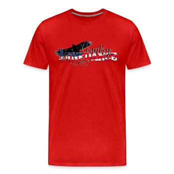 kl_linedance68d - Männer Premium Bio T-Shirt - Rot - Vorne - Damien (186cm)