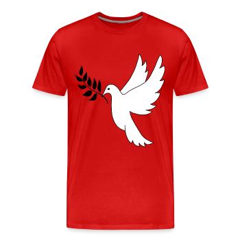 Colombe de la paix - T-shirt bio Premium Homme - rouge - Devant - Damien (186cm)