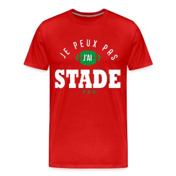 J'peux pas j'ai Stade humour club rugby pau palois - T-shirt bio Premium Homme - rouge - Devant - Damien (186cm)
