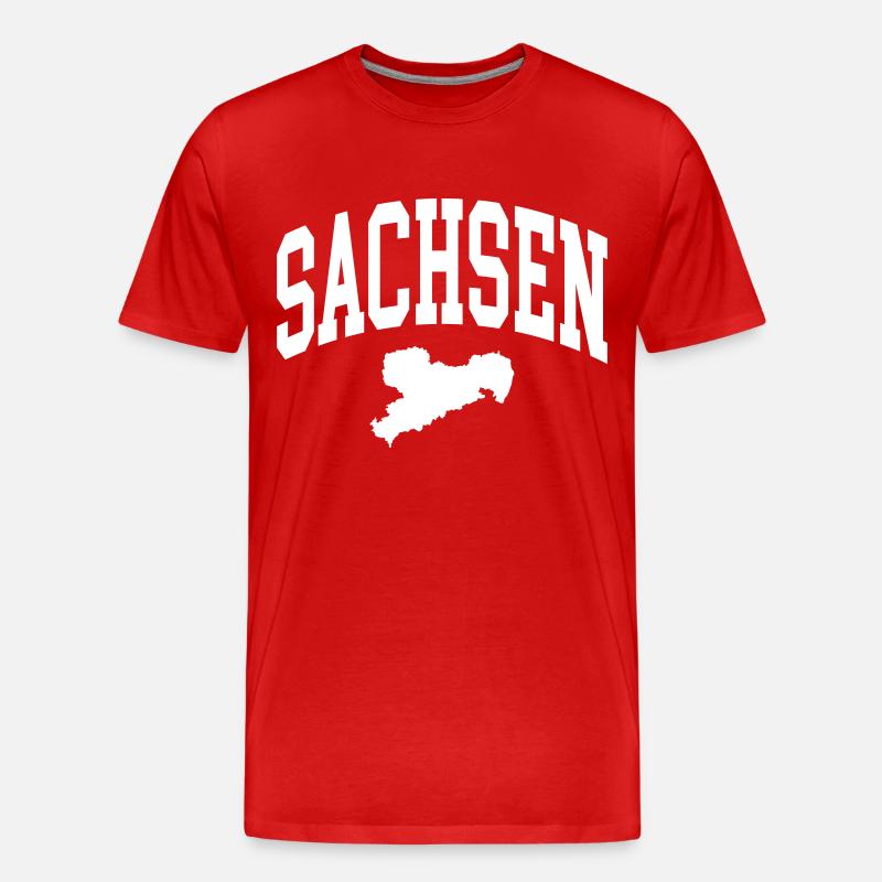Sachsen - Männer Premium Bio T-Shirt - Rot
