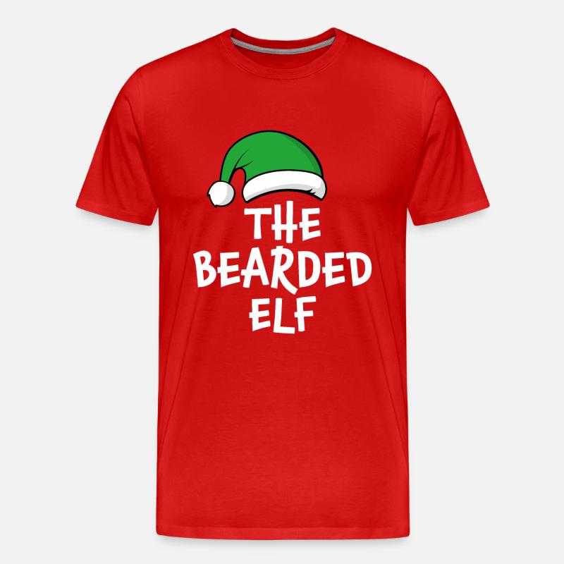 Der bärtige Elf - Männer Premium Bio T-Shirt - Rot