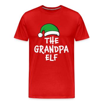 Der Opa Elf - Männer Premium Bio T-Shirt - Rot - Vorne - Damien (186cm)