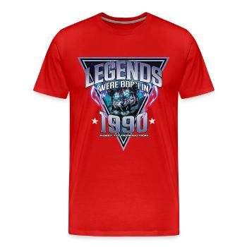 Legends were born in 1990 - Men's Premium Organic T-Shirt - red - Front - Damien (186cm)