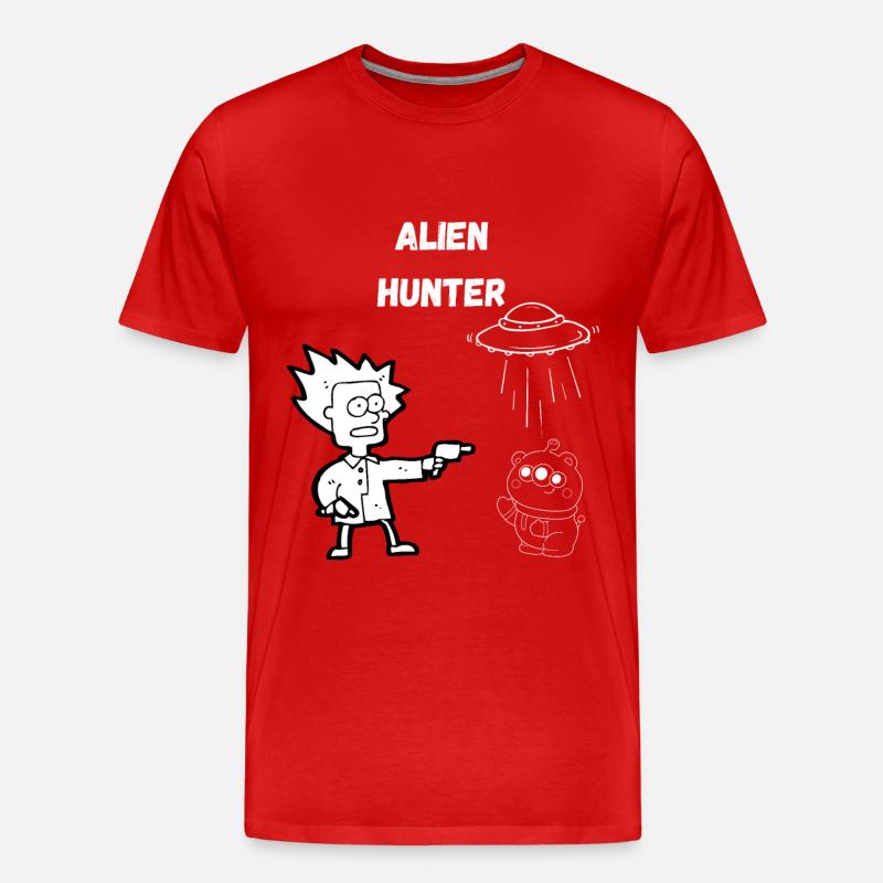 Alien Hunter 1.0 - Männer Premium Bio T-Shirt - Rot