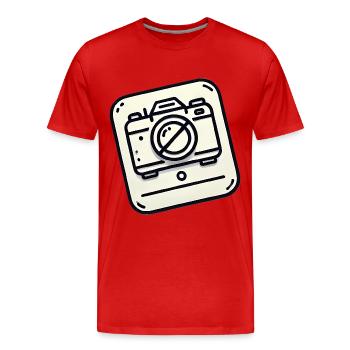 Keine Kamera erlaubt Icon-Design - Männer Premium Bio T-Shirt - Rot - Vorne - Damien (186cm)