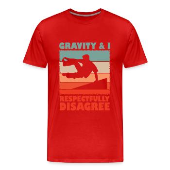 Parkour - Freerunning Design mit coolem Spruch - Männer Premium Bio T-Shirt - Rot - Vorne - Damien (186cm)