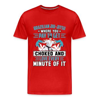 Brazilian Jiu-Jitsu BJJ - Männer Premium Bio T-Shirt - Rot - Vorne - Damien (186cm)