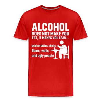 L’alcool ne fait pas grossir - T-shirt bio Premium Homme - rouge - Devant - Damien (186cm)