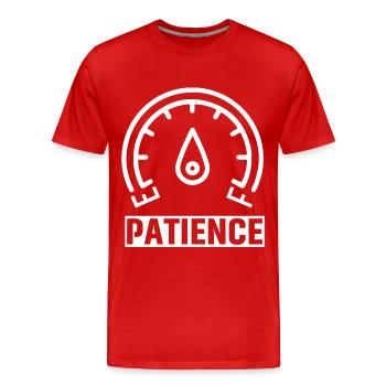 Patience - T-shirt bio Premium Homme - rouge - Devant - Damien (186cm)