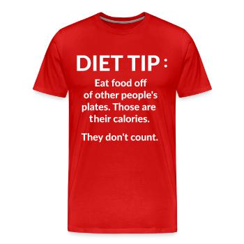 Diet Tip eat food off of other people's plates - Männer Premium Bio T-Shirt - Rot - Vorne - Damien (186cm)