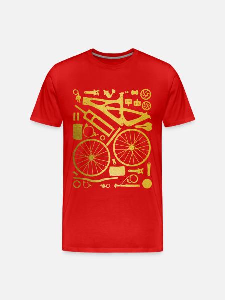 Mountain Bike MTB Downhill Gift - Men's Premium Organic T-Shirt - red