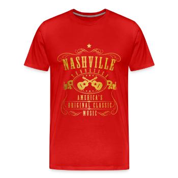 Nashville Tennessee Country Music - Men's Premium Organic T-Shirt - red - Front - Damien (186cm)