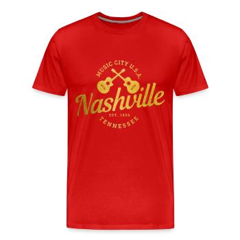 Nashville Tennessee Country Music - Men's Premium Organic T-Shirt - red - Front - Damien (186cm)