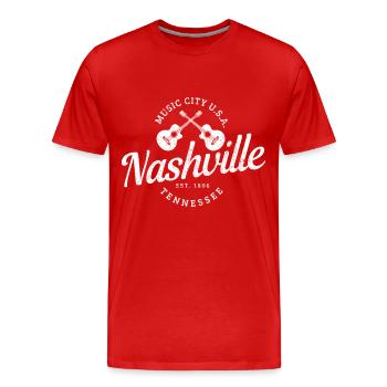 Nashville Tennessee Country Musik - Männer Premium Bio T-Shirt - Rot - Vorne - Damien (186cm)