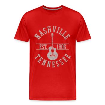 Nashville Tennessee Country Music - Men's Premium Organic T-Shirt - red - Front - Damien (186cm)