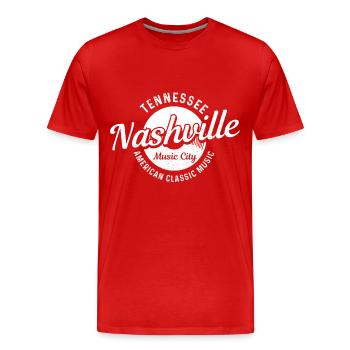 Nashville Tennessee Country Music - Men's Premium Organic T-Shirt - red - Front - Damien (186cm)