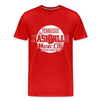 Nashville Tennessee Country Music - Men's Premium Organic T-Shirt - red - Front - Damien (186cm)