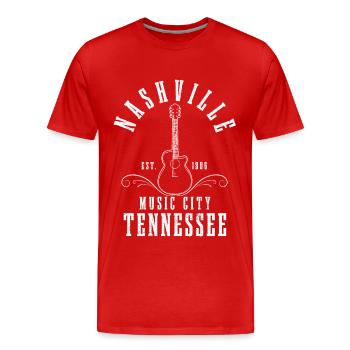 Nashville Tennessee Country Music - Men's Premium Organic T-Shirt - red - Front - Damien (186cm)