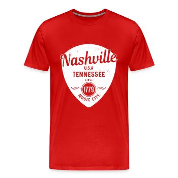 Nashville Tennessee Country Music - Men's Premium Organic T-Shirt - red - Front - Damien (186cm)