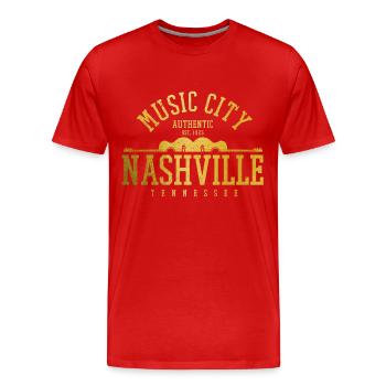 Nashville Tennessee Country Music - Men's Premium Organic T-Shirt - red - Front - Damien (186cm)