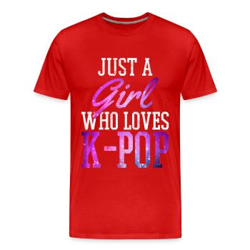 K-Pop Fan Gift Korean Pop Music - Men's Premium Organic T-Shirt - red - Front - Damien (186cm)