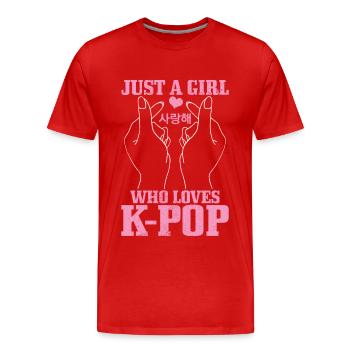 K-Pop Fan Gift Korean Pop Music - Men's Premium Organic T-Shirt - red - Front - Damien (186cm)