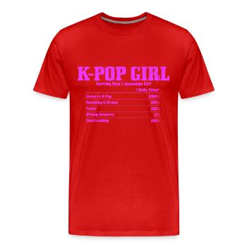 K-Pop Fan Gift Korean Pop Music - Men's Premium Organic T-Shirt - red - Front - Damien (186cm)