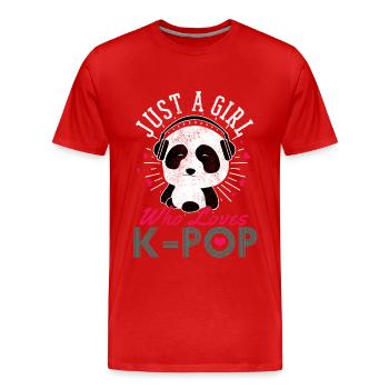 K-Pop Fan Gift Korean Pop Music - Men's Premium Organic T-Shirt - red - Front - Damien (186cm)