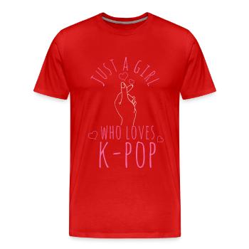 K-Pop Fan Gift Korean Pop Music - Men's Premium Organic T-Shirt - red - Front - Damien (186cm)