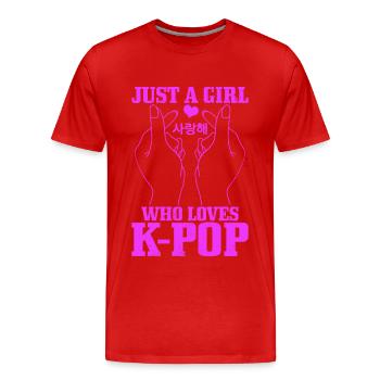 K-Pop Fan Gift Korean Pop Music - Men's Premium Organic T-Shirt - red - Front - Damien (186cm)