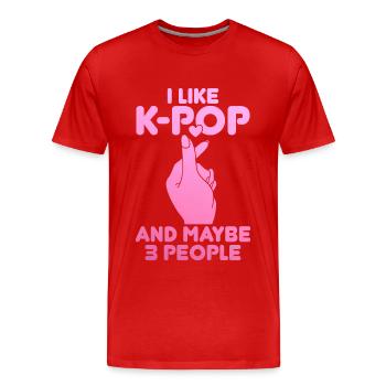 K-Pop Fan Gift Korean Pop Music - Men's Premium Organic T-Shirt - red - Front - Damien (186cm)