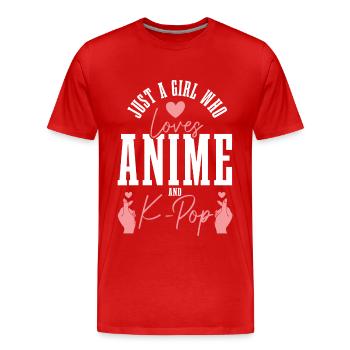 K-Pop Fan Gift Korean Pop Music - Men's Premium Organic T-Shirt - red - Front - Damien (186cm)
