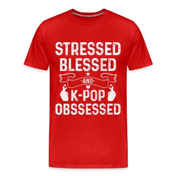 K-Pop Fan Gift Korean Pop Music - Men's Premium Organic T-Shirt - red - Front - Damien (186cm)