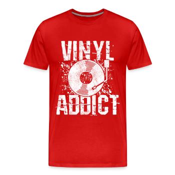Vinyl Record Collectible DJ Gift - Men's Premium Organic T-Shirt - red - Front - Damien (186cm)