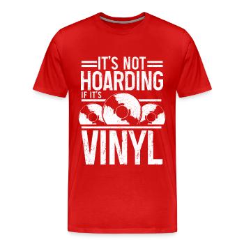 Vinyl Record Collectible DJ Gift - Men's Premium Organic T-Shirt - red - Front - Damien (186cm)