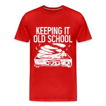 Vinyl Record Collectible DJ Gift - Men's Premium Organic T-Shirt - red - Front - Damien (186cm)