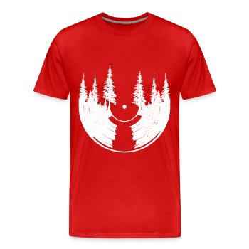 Vinyl Record Collectible DJ Gift - Men's Premium Organic T-Shirt - red - Front - Damien (186cm)
