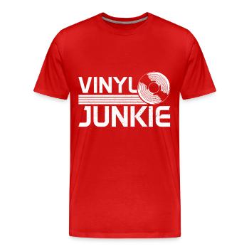 Vinyl Record Collectible DJ Gift - Men's Premium Organic T-Shirt - red - Front - Damien (186cm)