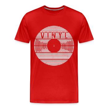Vinyl Record Collectible DJ Gift - Men's Premium Organic T-Shirt - red - Front - Damien (186cm)