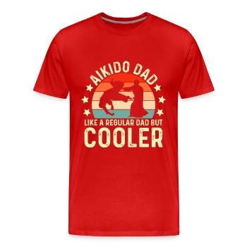 Aikido Papa wie ein normaler Papa, aber cooler - Männer Premium Bio T-Shirt - Rot - Vorne - Damien (186cm)